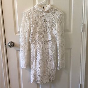 White floral lace dress